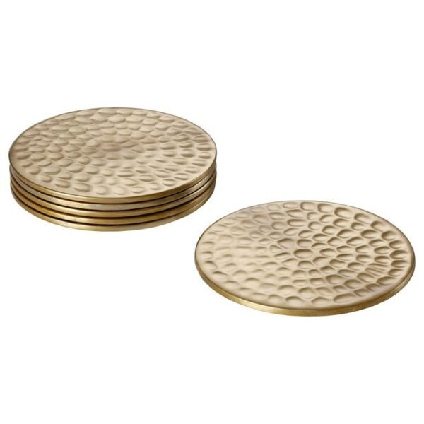 Brass Hammered Coasters Set- Decors Agency