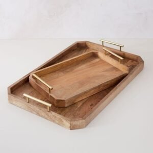 Wooden Tray with Metal Handle | Decors Agency