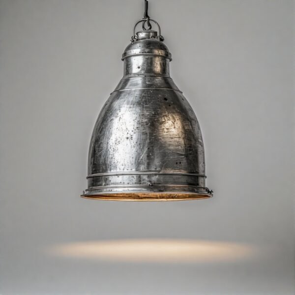 silver metal hanging light