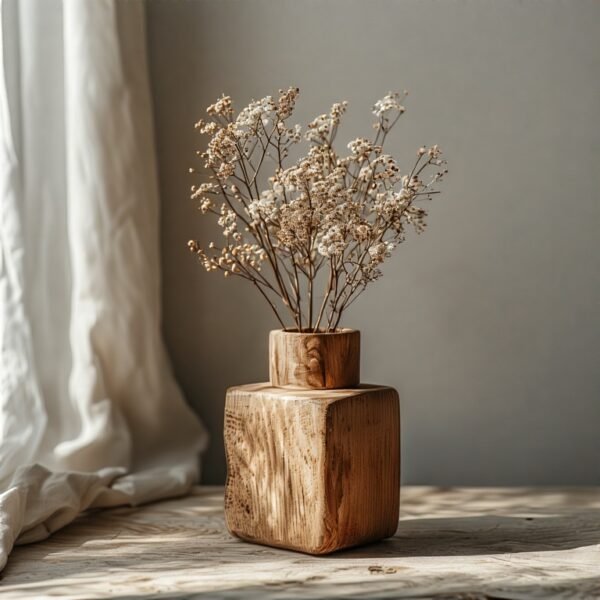 wooden Square Bottle vase